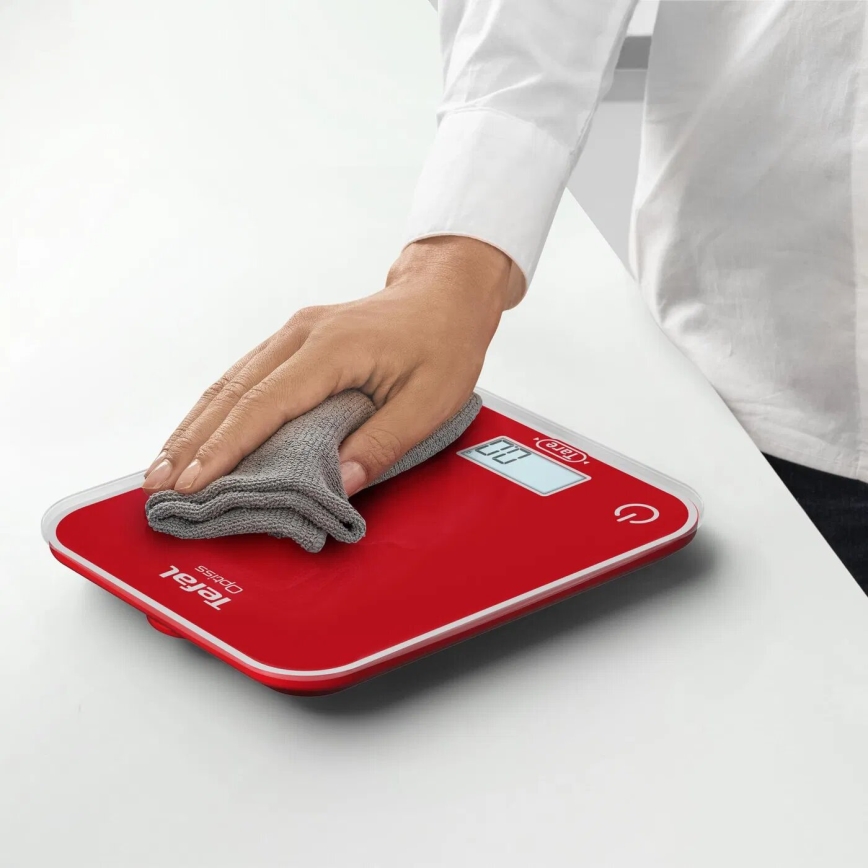 Tefal - Kuhinjska vaga OPTISS 2xAAA crvena