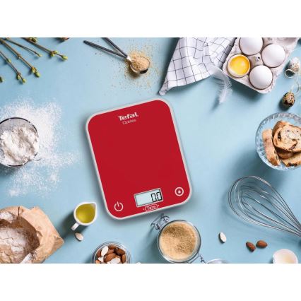 Tefal - Kuhinjska vaga OPTISS 2xAAA crvena