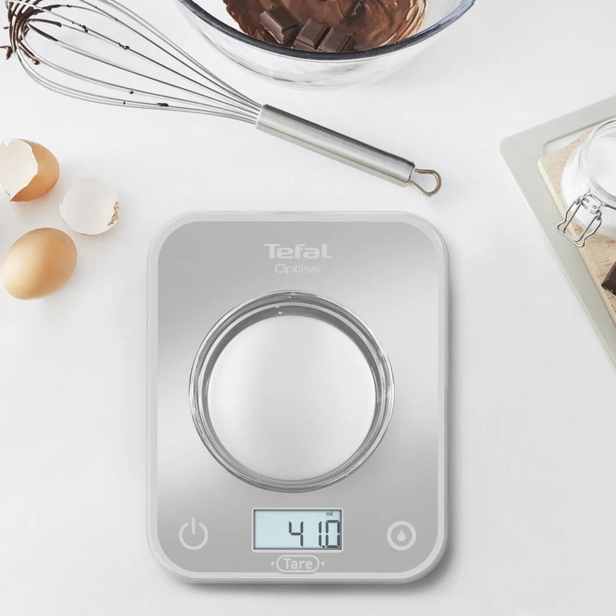 Tefal - Kuhinjska vaga OPTISS 2xAAA siva