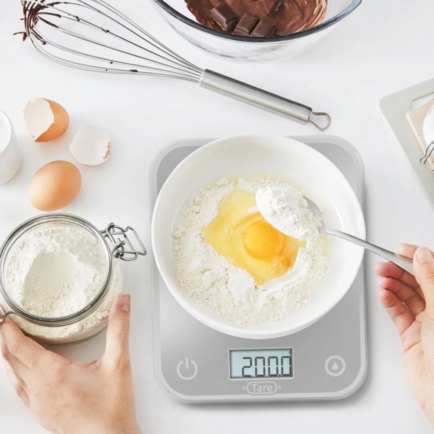 Tefal - Kuhinjska vaga OPTISS 2xAAA siva