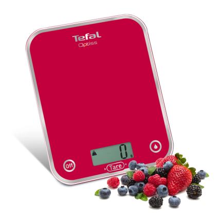 Tefal - Kuhinjska vaga RASPBERRY 2xAAA crvena