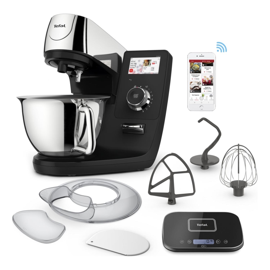 Tefal - Kuhinjski robot s ugrađenom vagom I-COACH TOUCH 1200W/230V inox