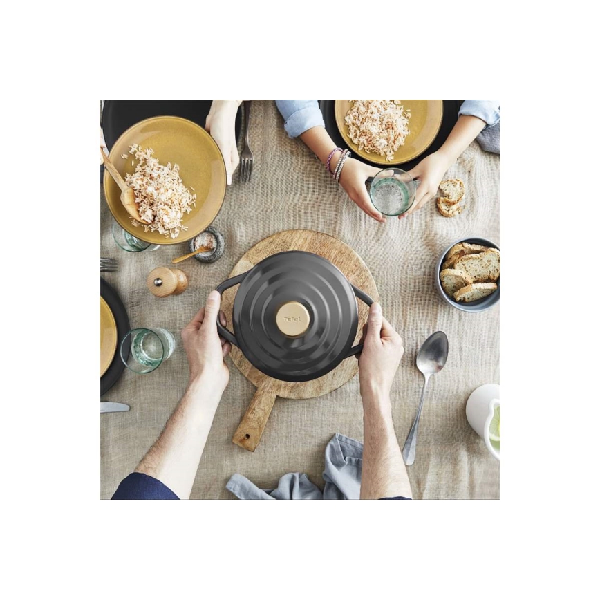 Tefal - Lonac s poklopcem AIR 20 cm antracit
