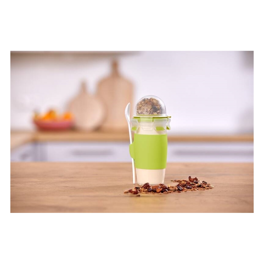 Tefal - Posuda za jogurt s žličicom 0,45 l MASTER SEAL TO GO zelena