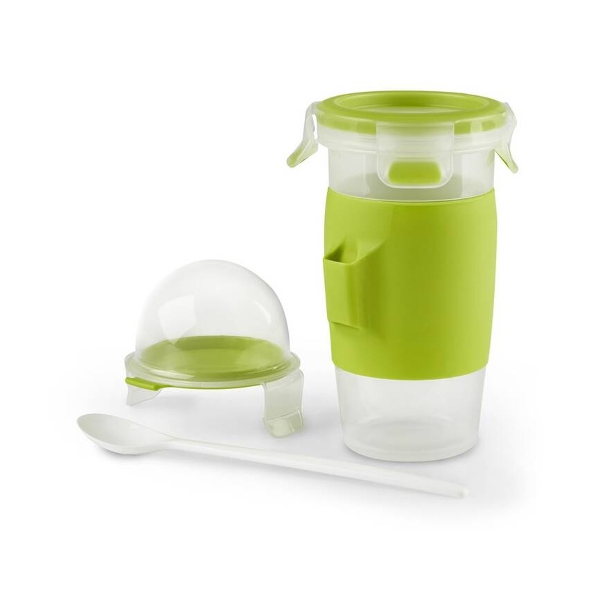 Tefal - Posuda za jogurt s žličicom 0,45 l MASTER SEAL TO GO zelena