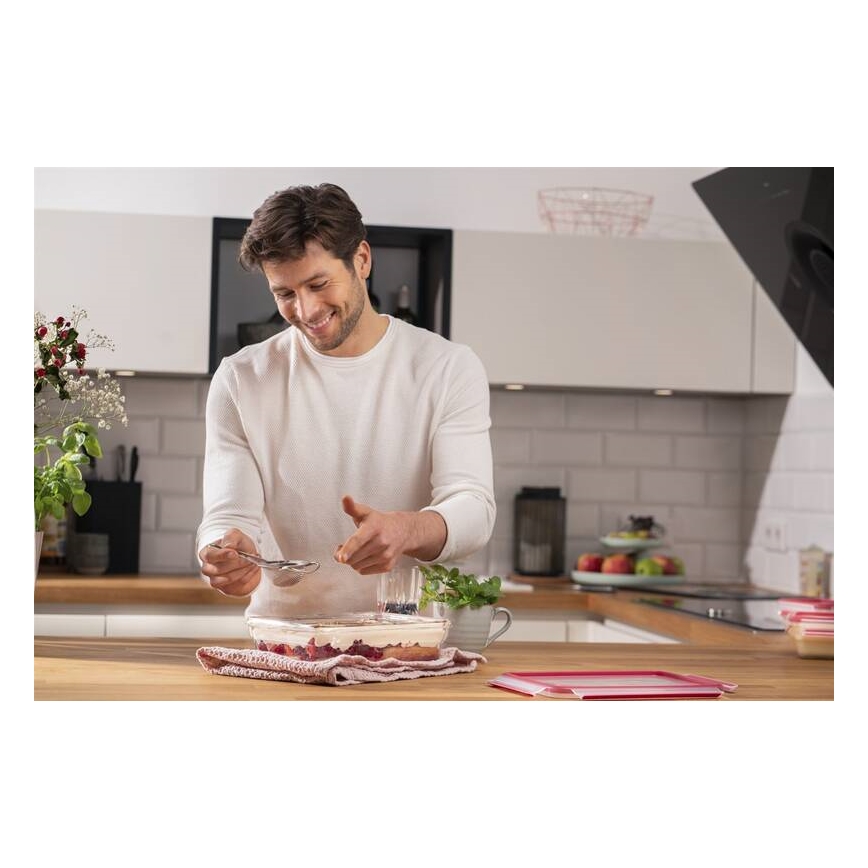 Tefal - Posuda za hranu 2 l MSEAL GLASS crvena/staklo
