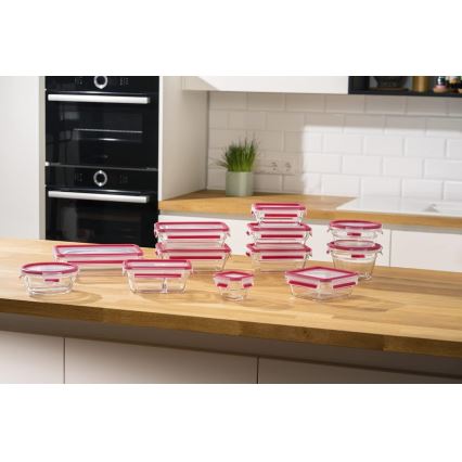 Tefal - MSEAL GLASS posuda za hranu 1,3 l, crvena/staklo