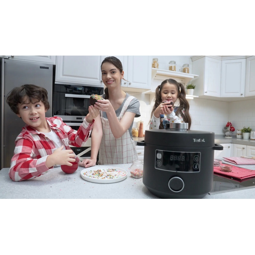 Tefal - Multifunkcionalni električni lonac TURBO CUISINE 4,8 l 1090W/230V crna