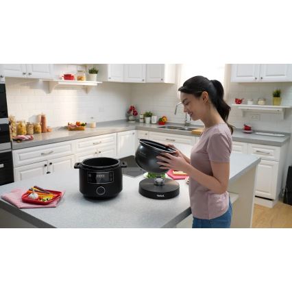 Tefal - Multifunkcionalni električni lonac TURBO CUISINE 4,8 l 1090W/230V crna