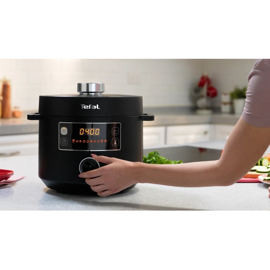 Tefal - Multifunkcionalni električni lonac TURBO CUISINE 4,8 l 1090W/230V crna