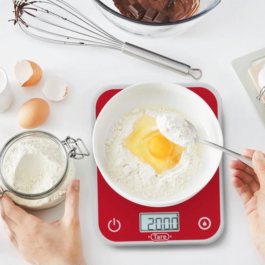 Tefal - Kuhinjska vaga OPTISS 2xAAA crvena