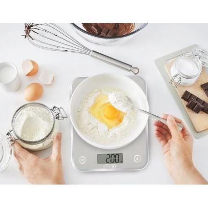Tefal - Kuhinjska vaga OPTISS 2xAAA srebrna