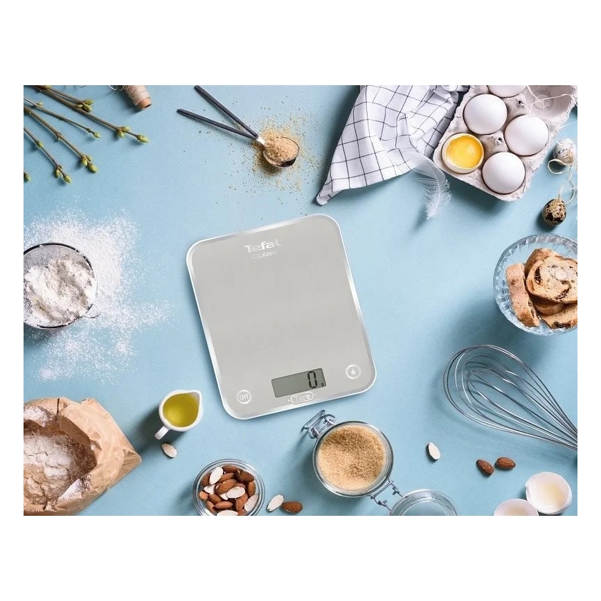 Tefal - Kuhinjska vaga OPTISS 2xAAA srebrna