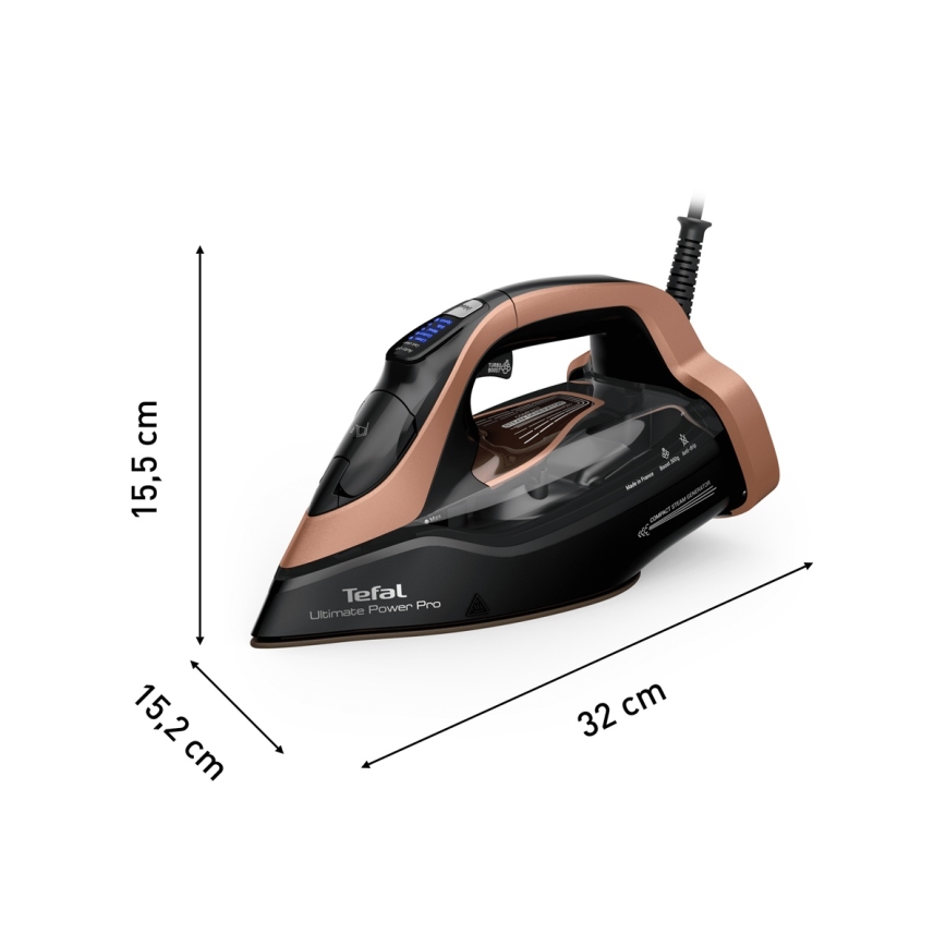 Tefal - Parno glačalo ULTIMATE POWER 3200W/230V bakrena/crna