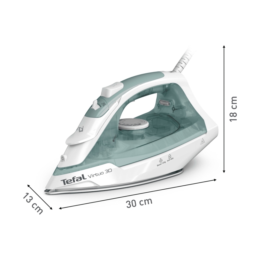 Tefal - Parno glačalo VIRTUO 2000W/230V zelena