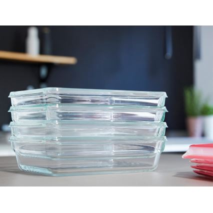 Tefal - Posuda za hranu 0,8 l MSEAL GLASS crvena/staklo