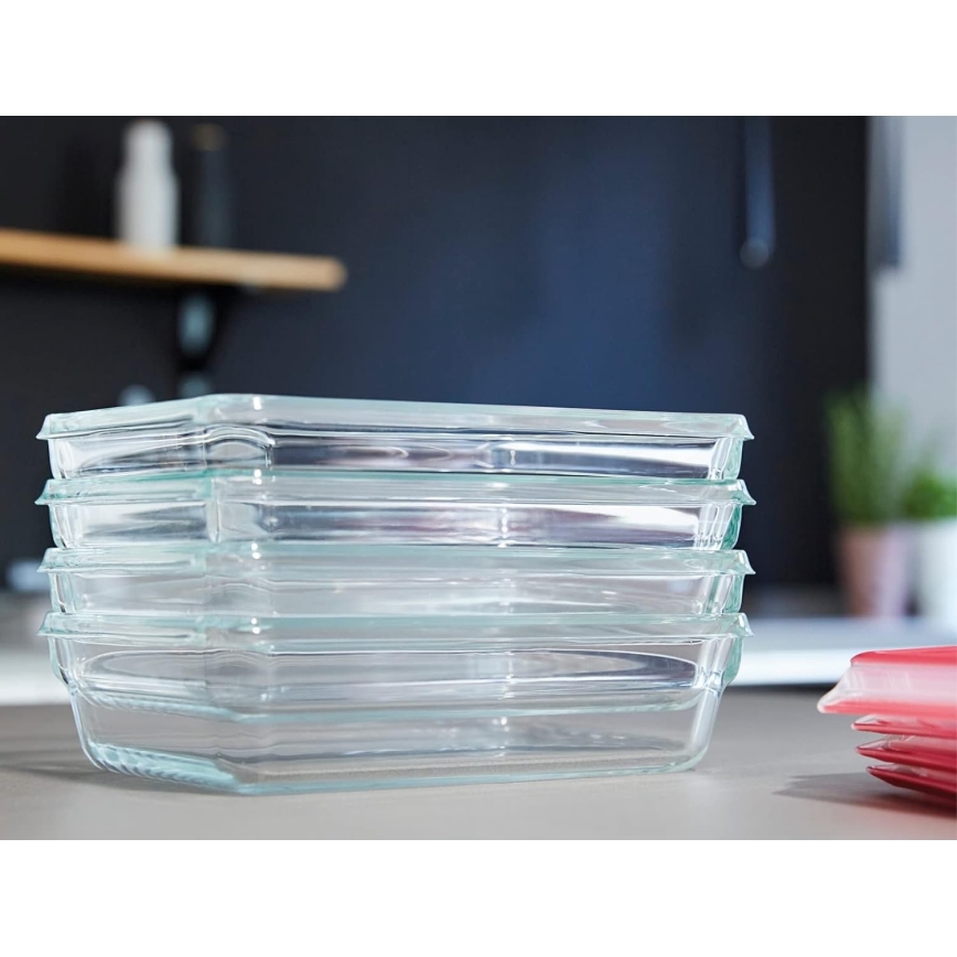 Tefal - Posuda za hranu 0,8 l MSEAL GLASS crvena/staklo