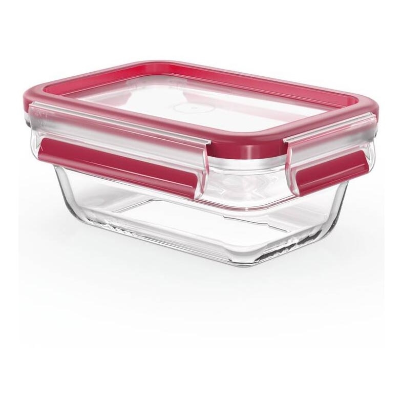 Tefal - Posuda za namirnice 0,45 l MSEAL GLASS crvena/staklo