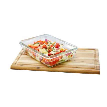 Tefal - Posuda za namirnice 0,45 l MSEAL GLASS crvena/staklo