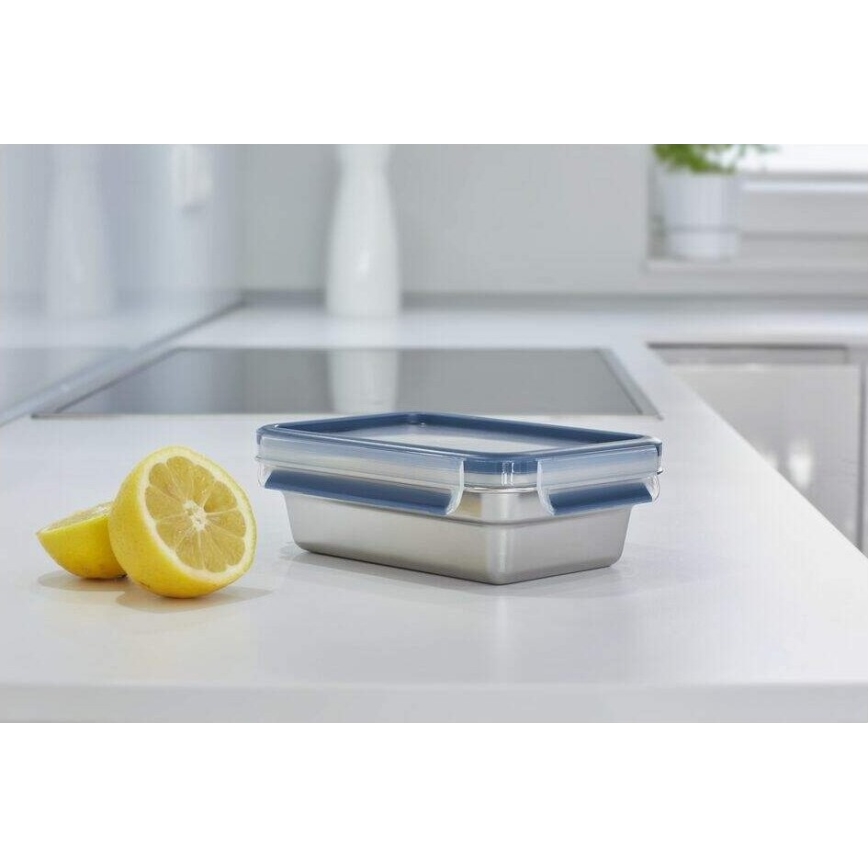 Tefal - Posuda za namirnice 0,8 l MSEAL STEEL plava/nehrđajući