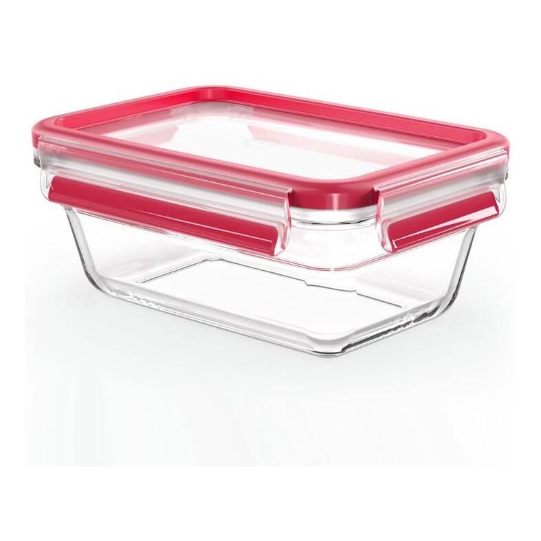 Tefal - Posuda za namirnice 0,85 l MSEAL GLASS crvena/staklo