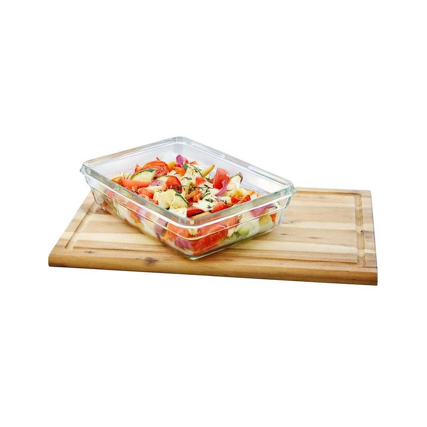 Tefal - Posuda za namirnice 3 l MSEAL GLASS crvena/staklo
