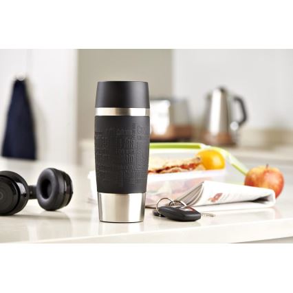 Tefal - Putna šalica 360 ml TRAVEL MUG nehrđajući/crna