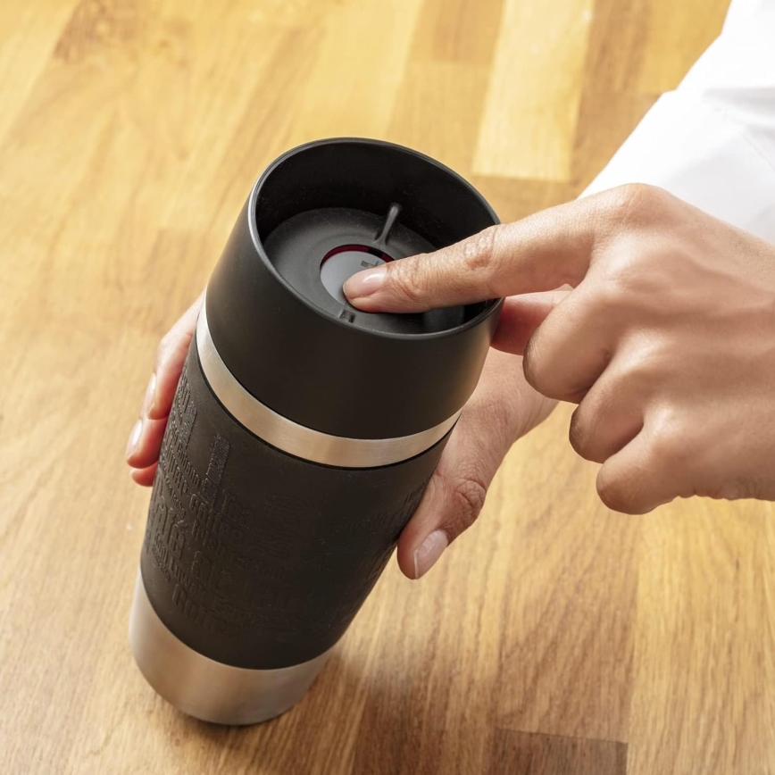 Tefal - Putna šalica 360 ml TRAVEL MUG nehrđajući/crna