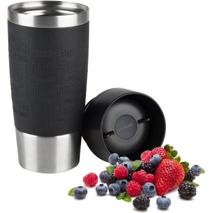 Tefal - Putna šalica 360 ml TRAVEL MUG nehrđajući/crna