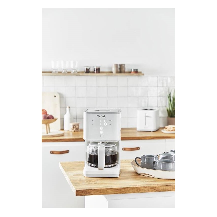Tefal - Filter aparat za kavu s LCD zaslonom SENSE 1000W/230V bijela