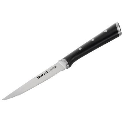 Tefal - SET 4x Nehrđajući nož za steak ICE FORCE 11 cm sjajni krom/crna