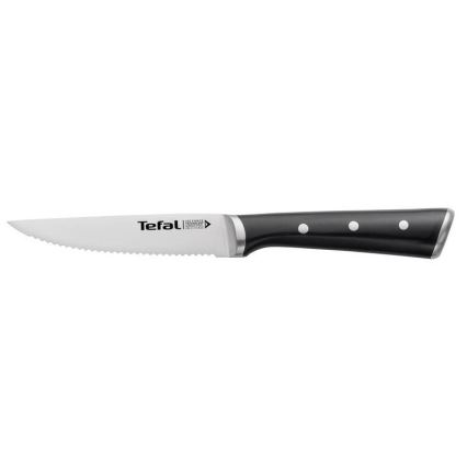 Tefal - SET 4x Nehrđajući nož za steak ICE FORCE 11 cm sjajni krom/crna