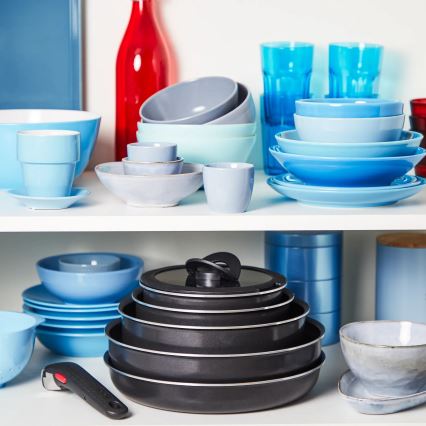 Tefal - Set posuđa 10 kom INGENIO EASY COOK & CLEAN BLACK