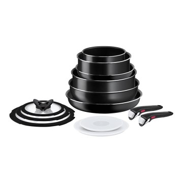 Tefal - Set posuđa 13 kom INGENIO EASY COOK & CLEAN BLACK