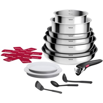 Tefal - Set posuđa 15-dijelni INGENIO COOK, nehrđajući čelik