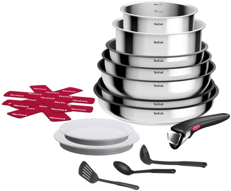 Tefal - Set posuđa 15-dijelni INGENIO COOK, nehrđajući čelik