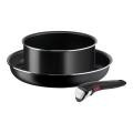 Tefal - Set posuđa 3 kom INGENIO EASY COOK & CLEAN CRNA