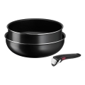 Tefal - Set tave 3 kom INGENIO EASY COOK & CLEAN CRNA