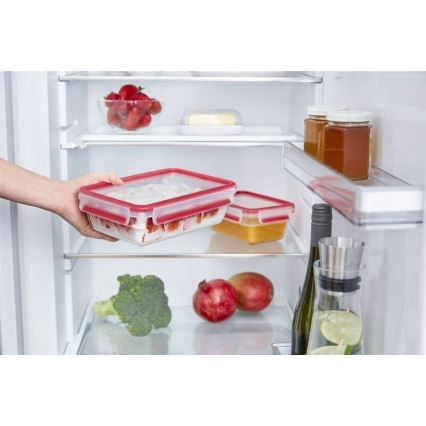 Tefal - Spremnik za hranu 0,85 l MSEAL GLASS crvena/staklo