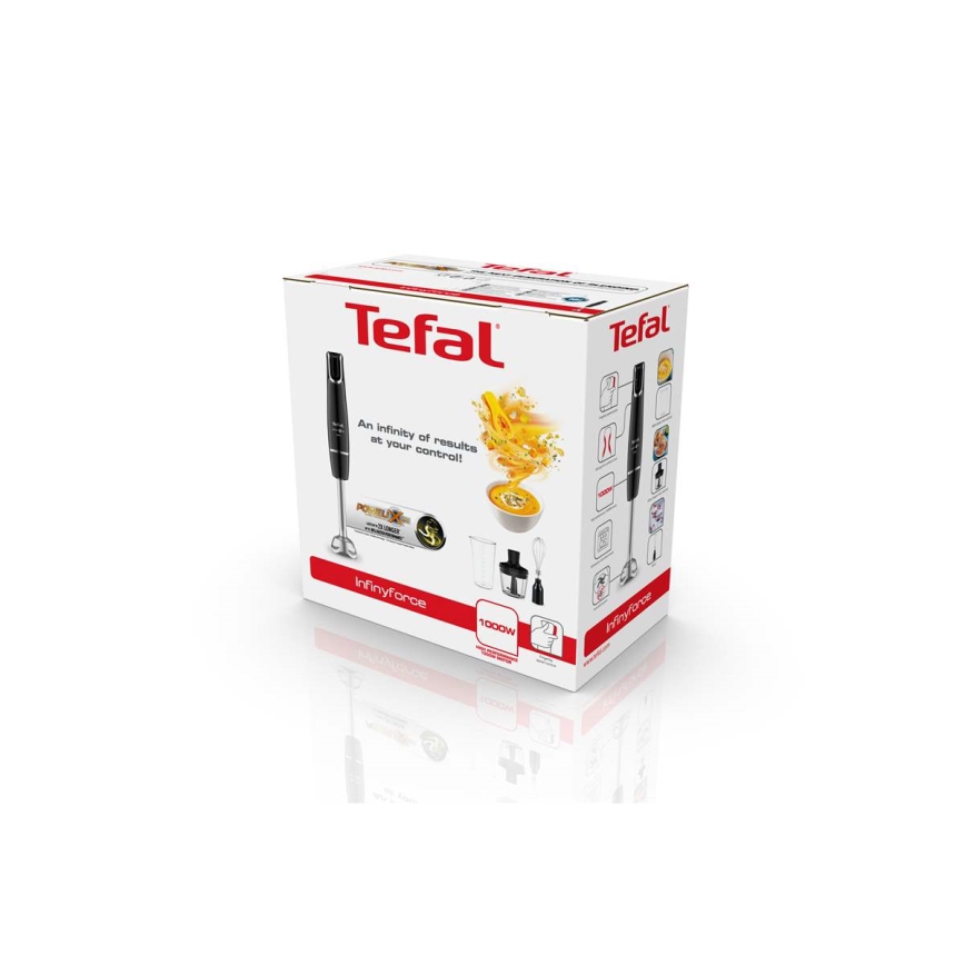 Tefal - Štapni mikser INFINY FORCE V2 3u1 1000W/230V crna/nehrđajući
