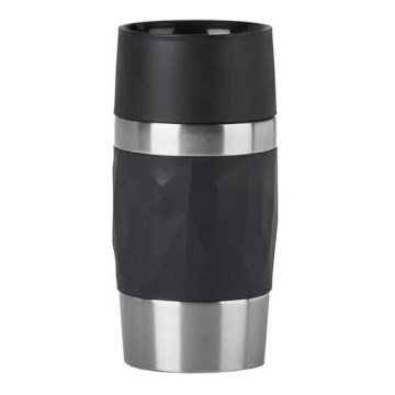 Tefal - Termo šalica 300 ml COMPACT MUG nehrđajući čelik/crna
