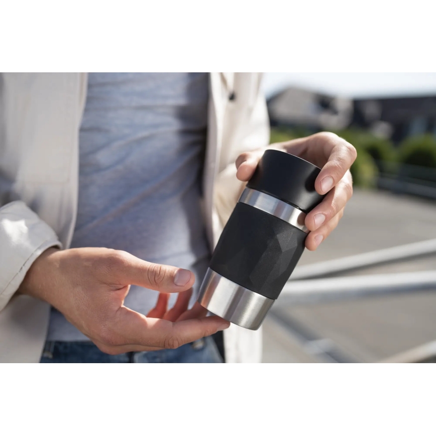 Tefal - Termo šalica 300 ml COMPACT MUG nehrđajući/crna