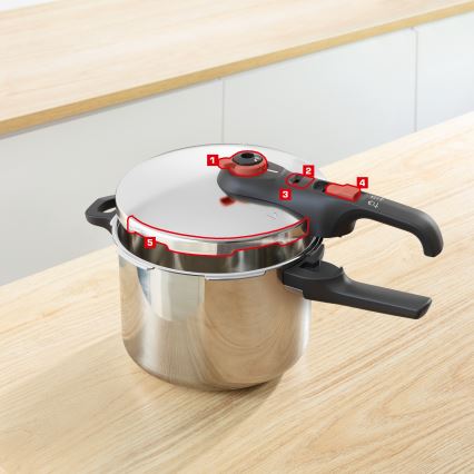Tefal - Tlakovni ekspres-lonac 6 l SECURE TRENDY + set od 5 komada INGENIO EMOTION