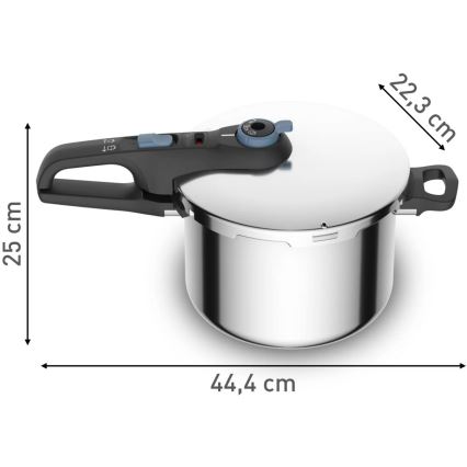 Tefal - Tlakni lonac 6 l SECURE TRENDY nehrđajući čelik