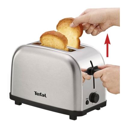Tefal - Toster s dva otvora ULTRA MINI 700W/230V mat krom