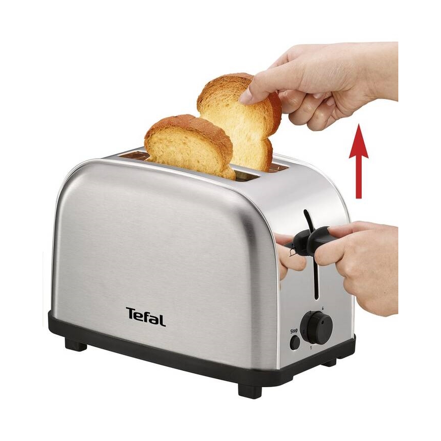 Tefal - Toster s dva otvora ULTRA MINI 700W/230V mat krom