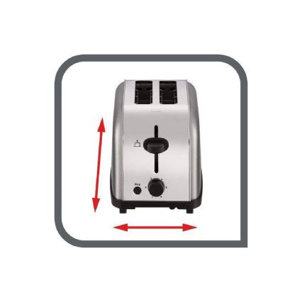 Tefal - Toster s dva otvora ULTRA MINI 700W/230V mat krom