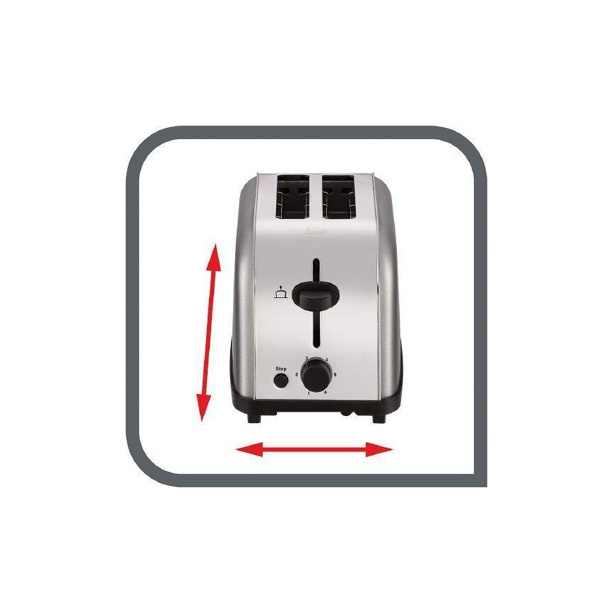 Tefal - Toster s dva otvora ULTRA MINI 700W/230V mat krom