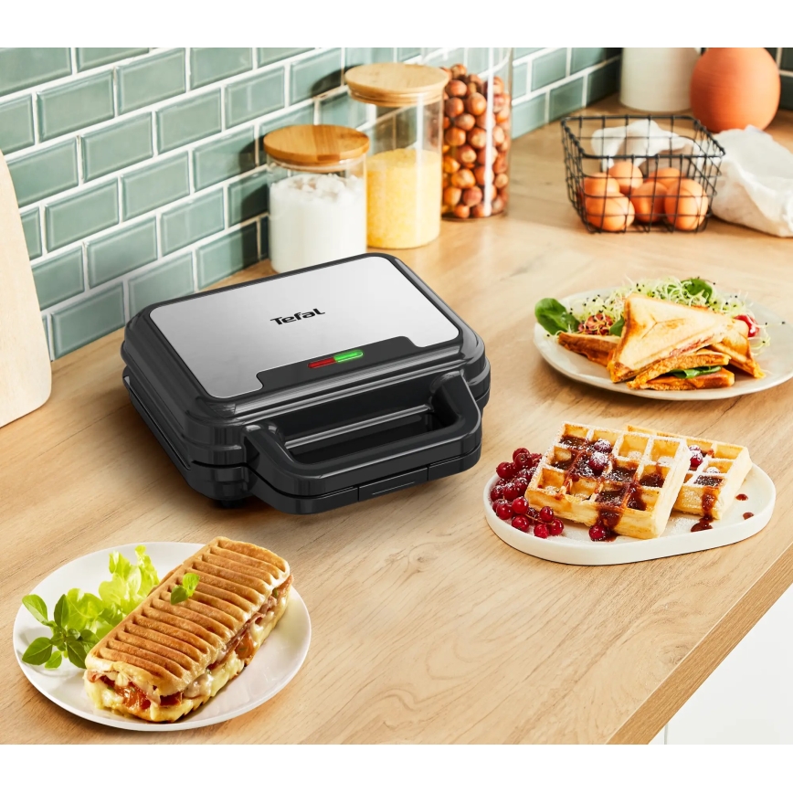 Tefal - Toster ULTRA COMPACT 3u1 700W/230V crna/mat krom