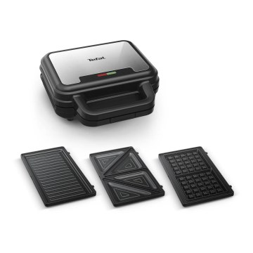 Tefal - Toster ULTRA COMPACT 3u1 700W/230V crna/mat krom